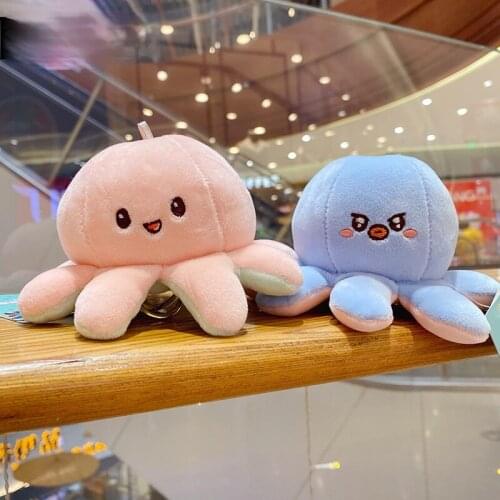 Creative Doll Octopus Animation Doll Keychain Personality Change Face Cute Octopus Key Chain Men and Women Backpack Car Keychain