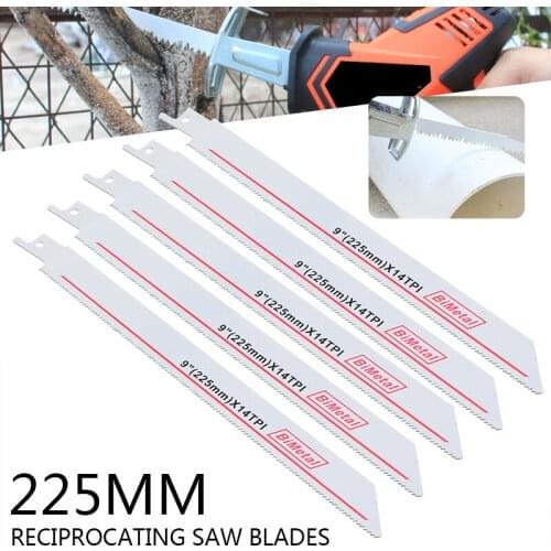 5pcs S1122HF 9 inch 225mm Saw Blades Wood Metal Reciprocating Sabre Saw Blades Fine Cut Electric Power Saw Tool Parts