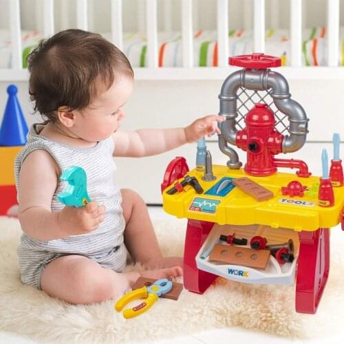 Kids Tool Bench Toy Set Toddler Engineer Role-Play Workbench Pretend Playset Simulation Carpenter Engineer Tools Set