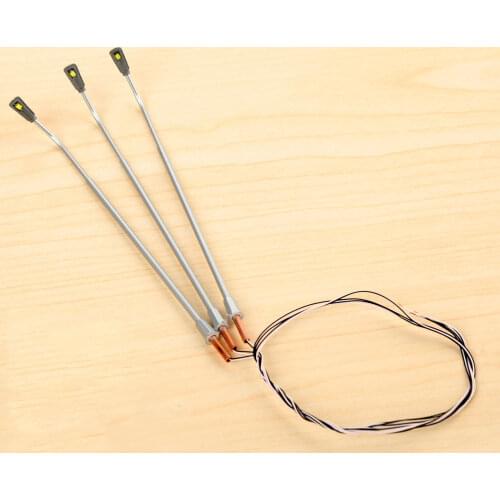 20pcs/lot Model Street White LED Lights Lamp Single Head 3V Scale HO 1:100 Lamppost for Railway & Building Scene Layout Decor