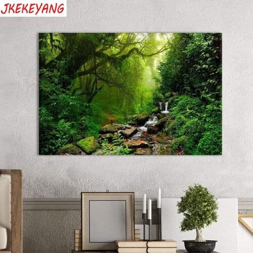 Wall Art Pictures 5D Diy diamond painting Forest creek Diamond Mosaic sale Rhinestone Embroidery cross stitch Y3615
