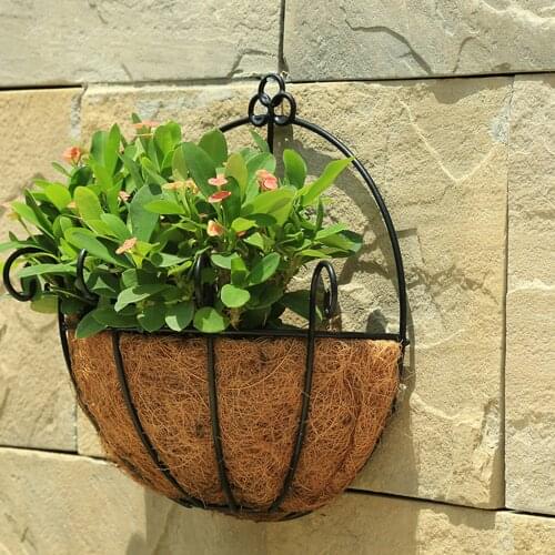 2pcs Plant Basket Wall Hanging Flower Pot Planter Holder Metal Stand Indoor Iron Flowerpot Basket Planter Hanging Decorations