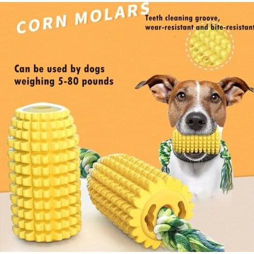 NEW! Pet Toys Dogs Rubber Resistance To Bite Dog Toy Teeth Cleaning Chew Training Dog Toys Molar Bite Toothbrush Toy With Ropes