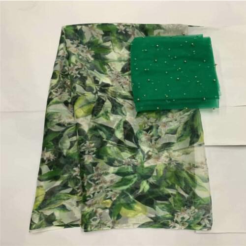 New Style silk chiffon fabric with swiss voile lace tissu for ladies to wear soft and comfortable silk printed fabric! LXF539