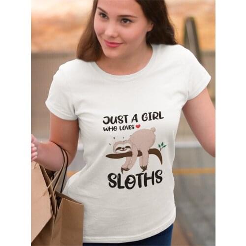 Alt Edgy Clothes Aesthetic Kawaii Sloth T Shirt Print Girl Woman T-Shirts Girls Aesthetic Streetwear Hipster Vogue Ropa Mujer