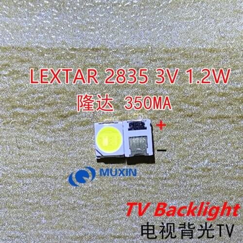 200PCS Original LEXTAR 2835 3528 1210 3V 1.2-2W SMD LED For Repair TV Backlight Cold white LCD Backlight LED