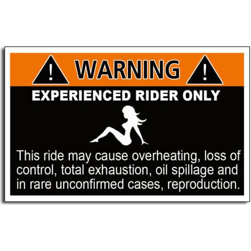 Warning Decals Experienced Rider Warning Sticker Off Road Car Vehicle Window Bumper 4x4 Decal PVC Vinyl Reflective Stickers