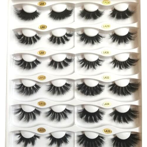 1 Pair/ Pack Fluffy Lashes 25mm 3d Mink Lashes Long Thick Natural False Eyelashes Wholesale Lashes Vendors Makeup Mink Eyelashes
