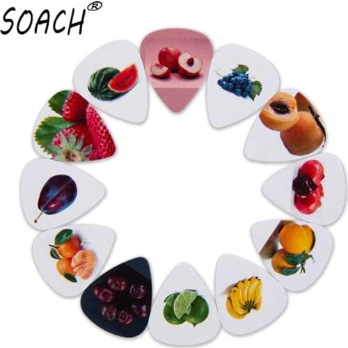 SOACH 10pcs 3 kinds of thickness new guitar picks bass Fresh fruit youthful pictures high quality print pick Guitar accessories