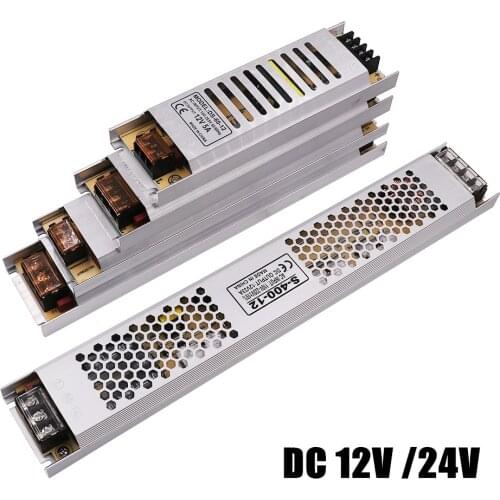 Ultra Thin DC 12V 24V LED Power Supply 60W 100W 150W 200W 300W 400W AC180-260V Driver Lighting Transformers
