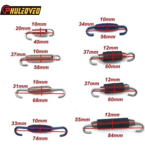 2pcs/lot Universal Motorcycle Exhaust Spring Stainless Steel Exhaust Header Front Middle Link Pipe Springs Fixed Mounting Spring