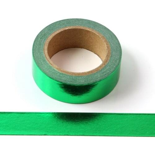 High quality 10pcs/lot Green Solid Color Xmas Foil Washi Tapes for Scrapbooking Planner Adhesive Masking Tapes Kawaii Stationery