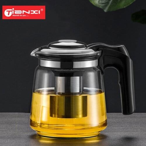 TIANXI 2600ml High Quality Heat Resistant Glass Teapot Coffee Glass Maker Office Tea Pot