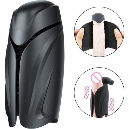 Adult Sex Toys For Male Penis Glans Stimulator Massager Stamina Trainer Tongue Licking Glans Vibrator For Men Masturbator Cup