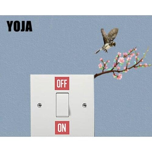 YOJA Unique Iittle Animals On The Branches Birds Decor Wall Switch Sticker Living Room Bedroom Personalized 10SS0376