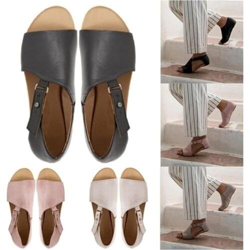 Women Sandals Flip Flops Flats 2021 New Summer Fashion Wedges Shoes Woman Slides Buckle Lady Casual Female Plus Size 35-43