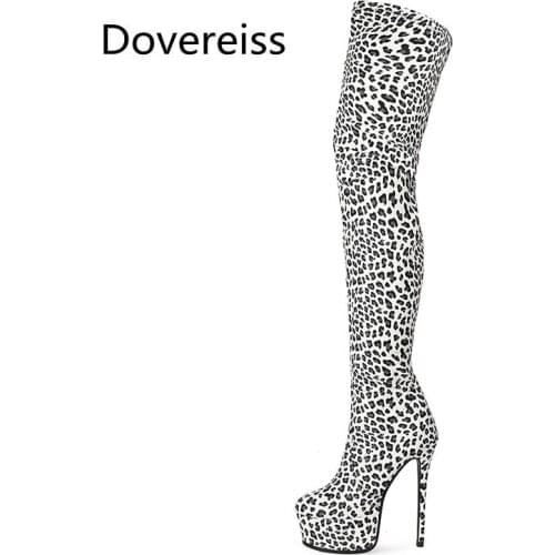 Dovereiss Fashion Womens Shoes Winter Pointed Toe Waterproof Zipper Over the knee bootsLadies Boots Stilettos heels 35-45