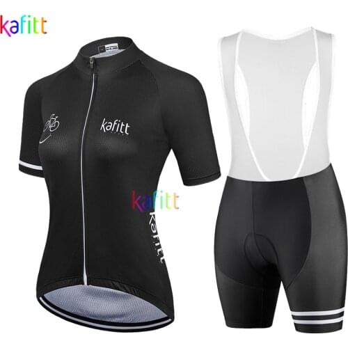 2021 Kafitt Womens Short Sleeve Cycling Jersey Bib Sets Smile Bicycle Clothing Ropa Ciclismo Road Bike Shirt Triathlon Uniform