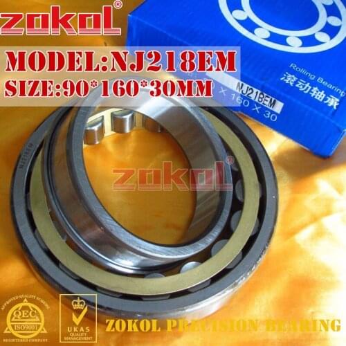 ZOKOL NJ218 E M bearing NJ218EM 42218EH Cylindrical roller bearing 90*160*30mm