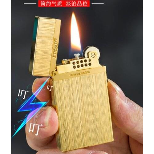 Zorro Sound Steel Sound High-grade Copper Wire Drawn Ultra-thin Kerosene Lighter