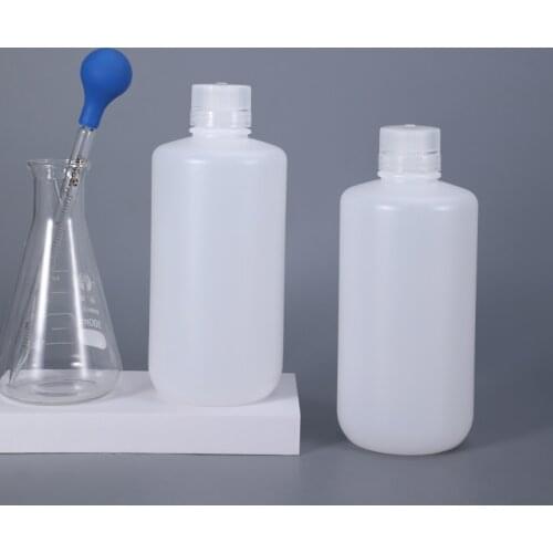 Empty 1L Round Small Mouth Plastic Bottle with Lid Shampoo Lotion Liquid Sample Travel Bottles 1PCS