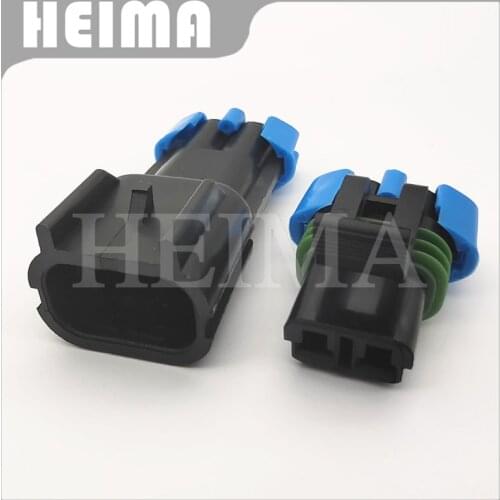 10/20/30 sets Delphi 2 Pin way GM weather Pack kit male female waterproof sensor fan electronic connector plug 15300002 15300027