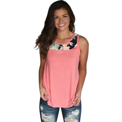 2021 Summer Floral Print Sleeveless Tshirt Women Clothes O-neck T Shirt Fashions Plus Size Streetwear Ladies Tee Shirt Femme