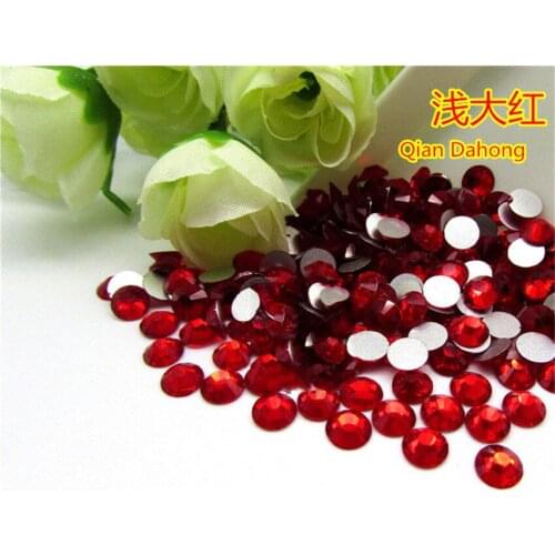 3D Nail Art Rhinestones Light Siam Red SS6 1.9-2.0mm 1440pcs Flatback Glitter Non HotFix Loose Stones Nails Accessories