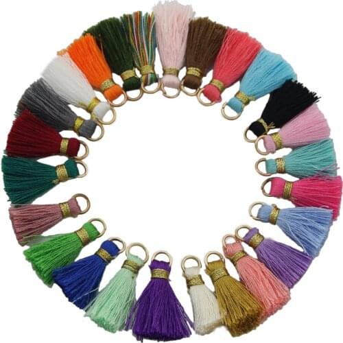50Pcs Mix Color Tassel Silk Brush Pendant Charms Crafts For Cellphone Keychain Earring Jewelry Accessories/Jewelry Making Diy