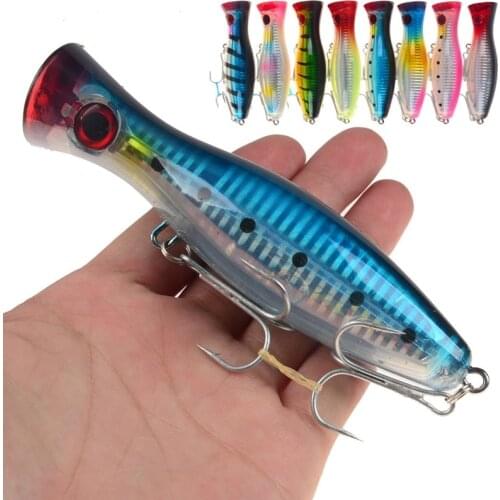 8 Colors 12cm 40g Big Popper Fishing Lure Crankbait Iscas Artificial Wobblers ABS Hard Bait Pesca Bass Carp Pike Fishing Tackle