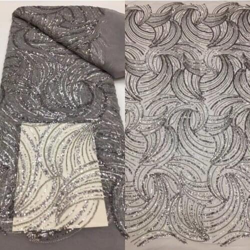 African Lace Fabric wtih beads and sequins Embroidered Nigerian Lace Fabrics J-6186812 High Quality Lace French For Women Sewing