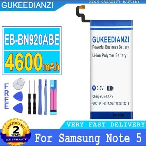 4600mAh GUKEEDIANZI Battery EB-BN920ABE For Samsung GALAXY Note 5 N9200 N920t N920c Note5 SM-N9208 Big Power Bateria