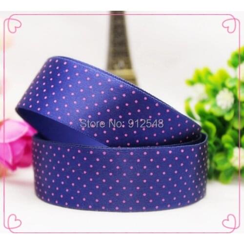 14102932, 25mm Rose Dot Printed satin ribbon, DIY handmade materials, headwear accessories, wedding gift wrap