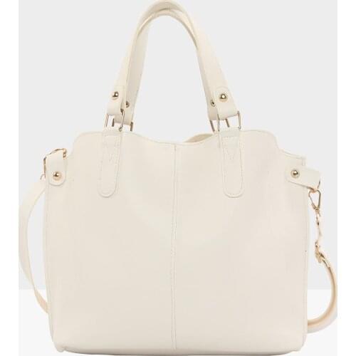 Bagmori White Female Three Compartment Studs Detail Bag M000002918