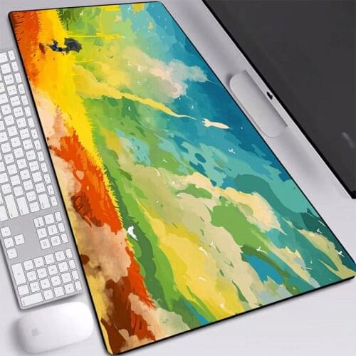 Mouse Pad Large Artwork Umbrella Art Painting with Locking Edge Desk Mat Multi-size for PC Computer Keyboard Mouse Gaming