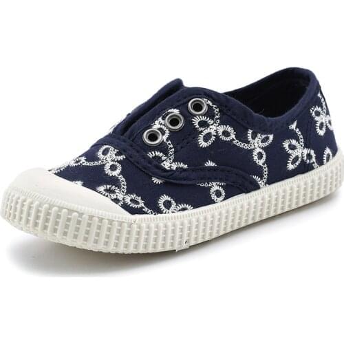 CUZULLAA Children Breathable Fashion Sneakers For Boys Girls Embroidery Flat Casual Shoes Kids Canvas Shoes Size 22-31