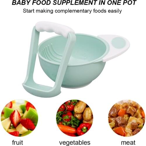 Baby Grinding Bowl Baby Food Handmade Grinding Bowl Fruits Masher Bowl Baby food grinder Child Holding Fine Grinding Rod Bowl