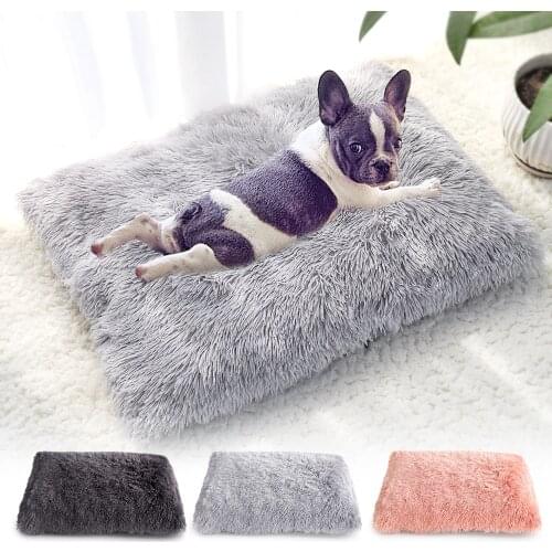 Spring Blossoms-Long Plush Dog Bed Pet Cushion Blanket Soft Fleece Cat Cushion Puppy Chihuahua Sofa Mat Pad For Small Large Dogs