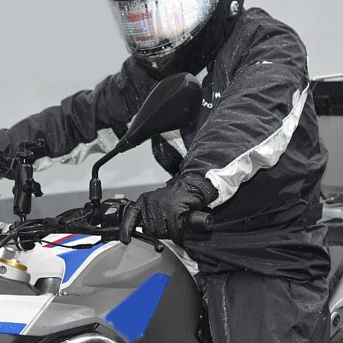 Reflective Motorcycle Raincoat Adjustable Windproof Black Wear-resistant Electromobile Cycling Rainwear Rain Pant Suit for Adult