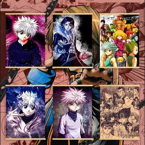Canvas Wall Hunter X Hunter Anime Man Black Art Print Modern Solid Wood Hanging Scrolls Painting Nordic Style Home Decor Poster