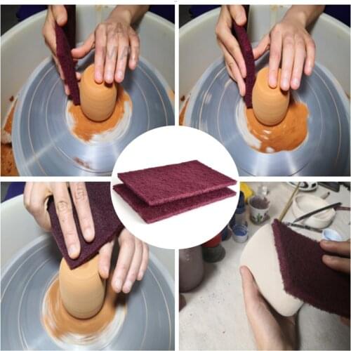 2PCS Pottery Polishing Tools Coarse Sandpaper Cloth Wear-resistant Sandpaper Ceramic Rough Polishing DIY Craft Polishing Tools