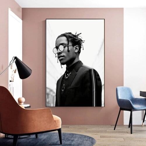 Asap Rocky Poster Music Star Singer Hip Hop Rap Canvas Print Art Wall Painting Home Decoration (No Frame)