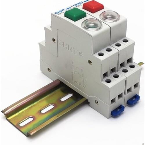 1PCS CHINT Din Rail Mount NP9 Pushbutton with Signal Light 2NO 1NC Pushbutton AC DC230V 24V