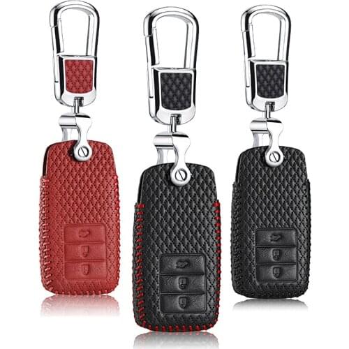 Luckeasy leather car key cover 3 button for honda acura TLX ilx 2015 RLX hybrid nsx 2016 2017 2018 key holder KEY3c
