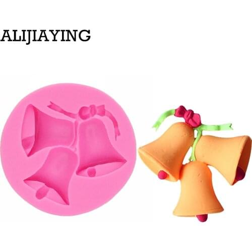 M0478 Christmas Bells Silicone molds soap mold silicone cake decorating tools Fondant chocolate moulds candle mould