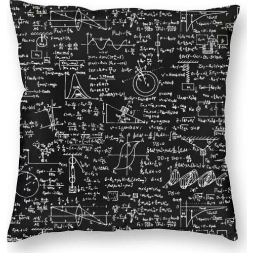 Physics Equations Cushion Cover 3D Printing Nerd Geek Science Math Floor Pillow Case for Car Custom Pillowcase Home Decoration