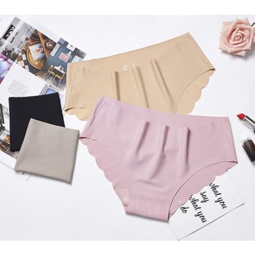 Ice Silk Seamless Lady Underwear Low-waist Panties Comfortable High Elastic Briefs Sexy Close-fitting Knickers Pure Color 20
