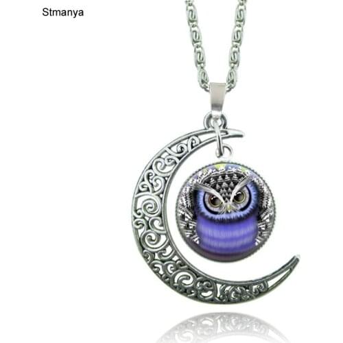 Owl Necklace 2016 New Fashion Owl Star Moon Sweater Chain Necklace Jewelry Free Shipping #1-19130