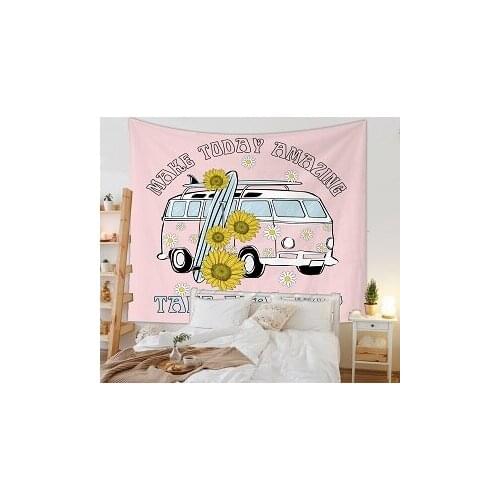 Sunflower Tapestry Psychedelic Floral Tapestry Cartoon Wall Hanging Decor for Home