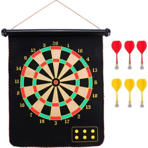 Portable Magnetic Dart Board Set with 6 Magnetic Darts Exercise Fun Game